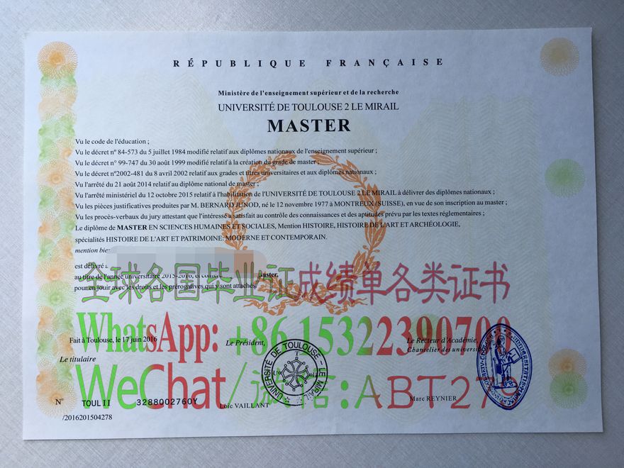 图卢兹第二大学文凭假的怎么做